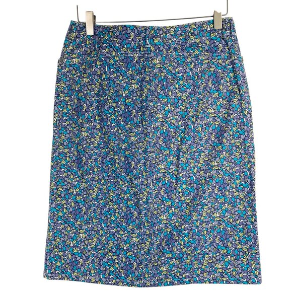 vibrant floral print cotton straight pencil fitted skirt SZ missy small Pemans - Picture 3 of 11